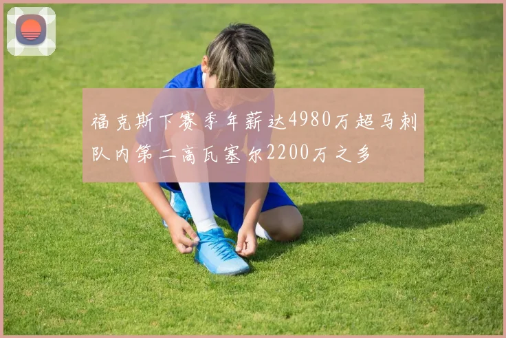 福克斯下赛季年薪达4980万超马刺队内第二高瓦塞尔2200万之多